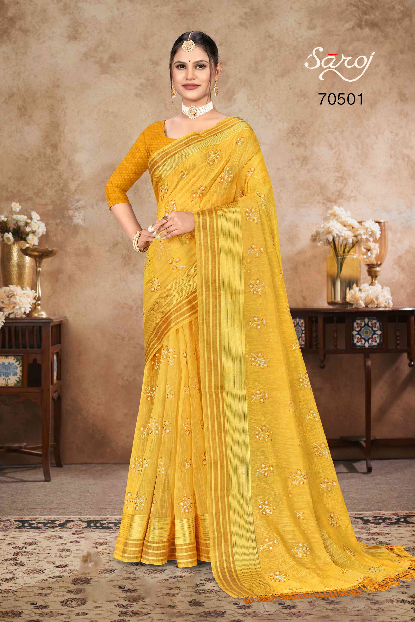 Koosa Cotton Vol 1 By Saroj Party Wear Sarees Catalog
